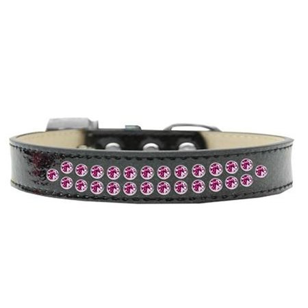 UNCONDITIONAL LOVE Two Row Bright Pink Crystal Dog CollarBlack Ice Cream Size 14 UN847249